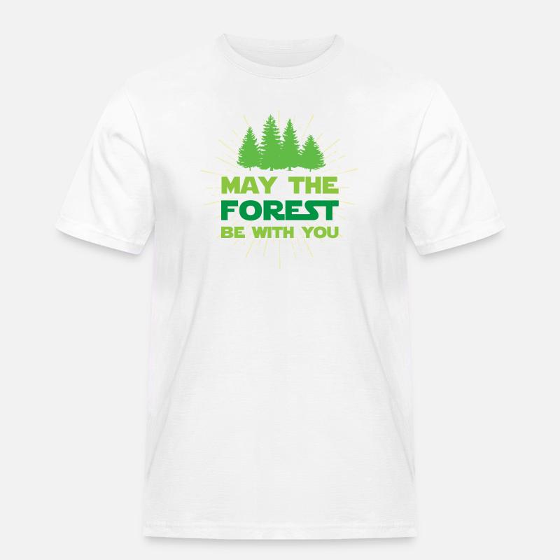 Möge der Wald mit dir sein - Männer Workwear T-Shirt - Weiß