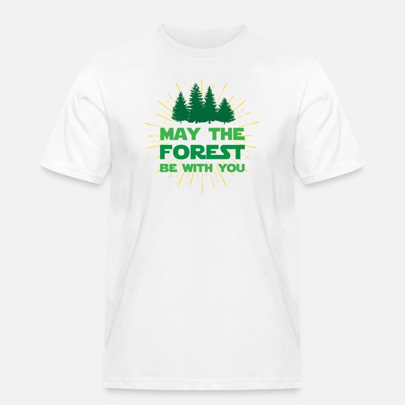 Möge der Wald mit dir sein - Männer Workwear T-Shirt - Weiß