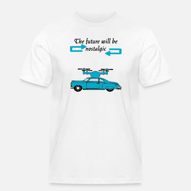 Der Futur wird nostalgisch sein - Männer Workwear T-Shirt - Weiß