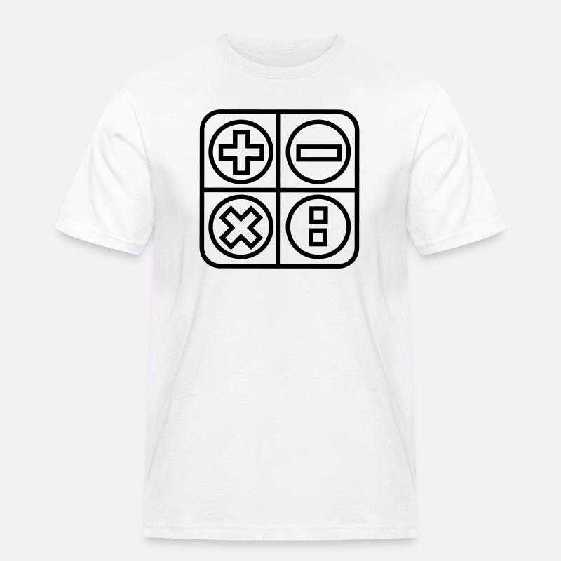 Berechnen Sie das Schattenbild des Logo-Emblems - Männer Workwear T-Shirt - Weiß