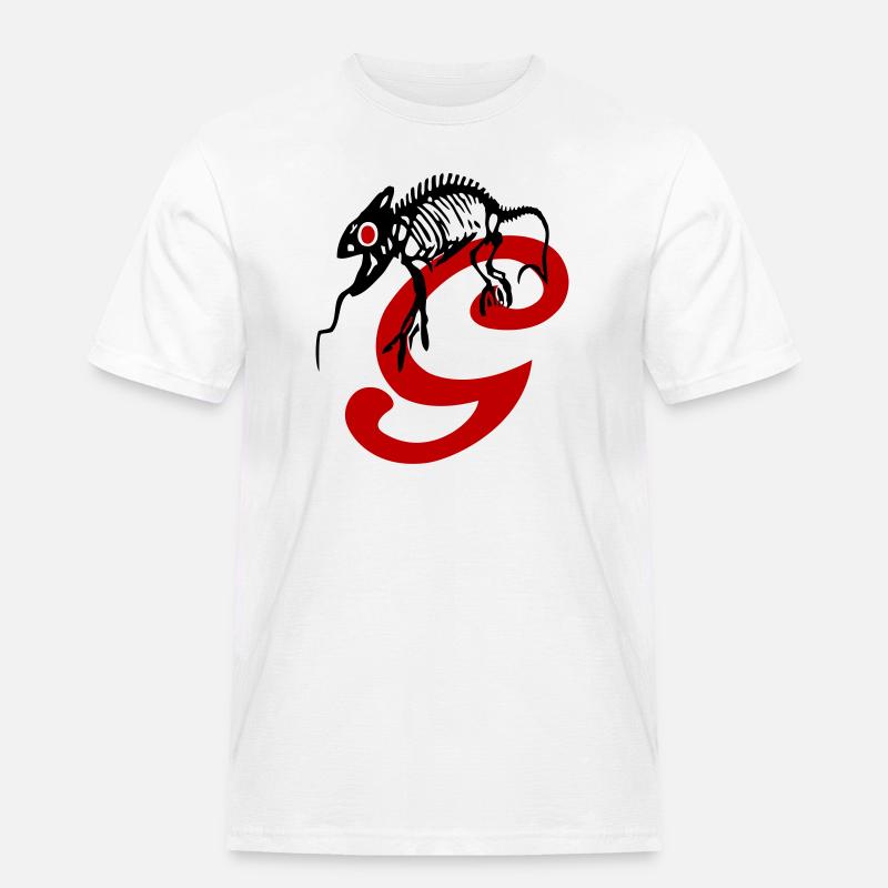 Gecko, Eidechse, Initiale - Männer Workwear T-Shirt - Weiß