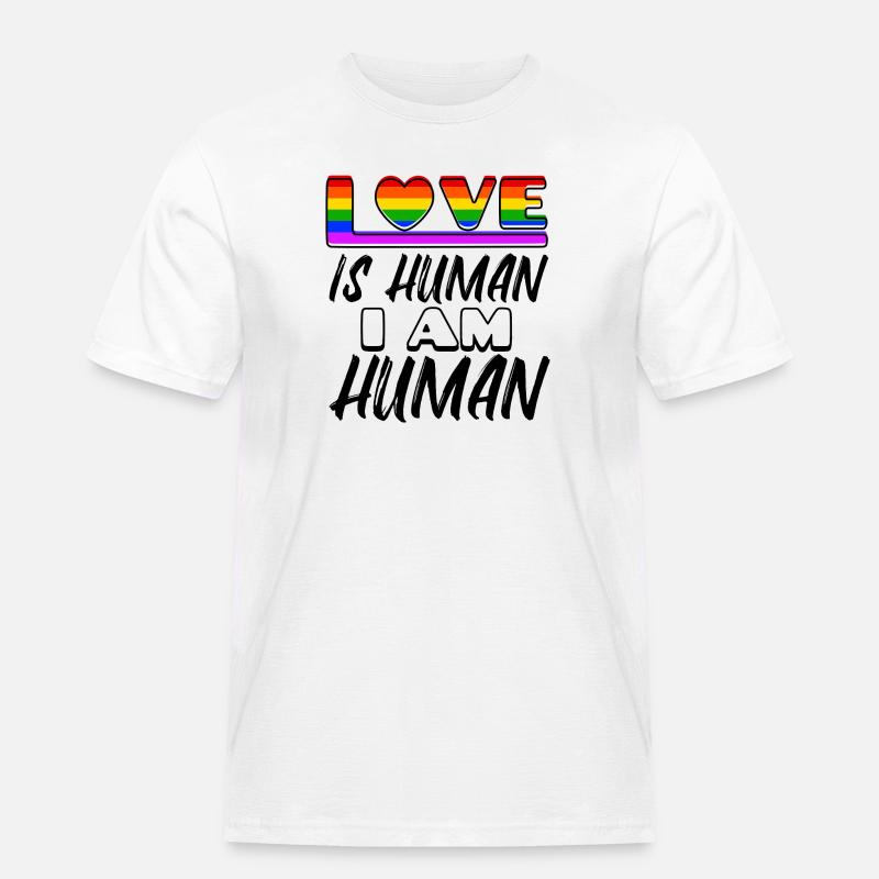 Liebe Regenbogen Menschenrechte Statement Lesben - Männer Workwear T-Shirt - Weiß