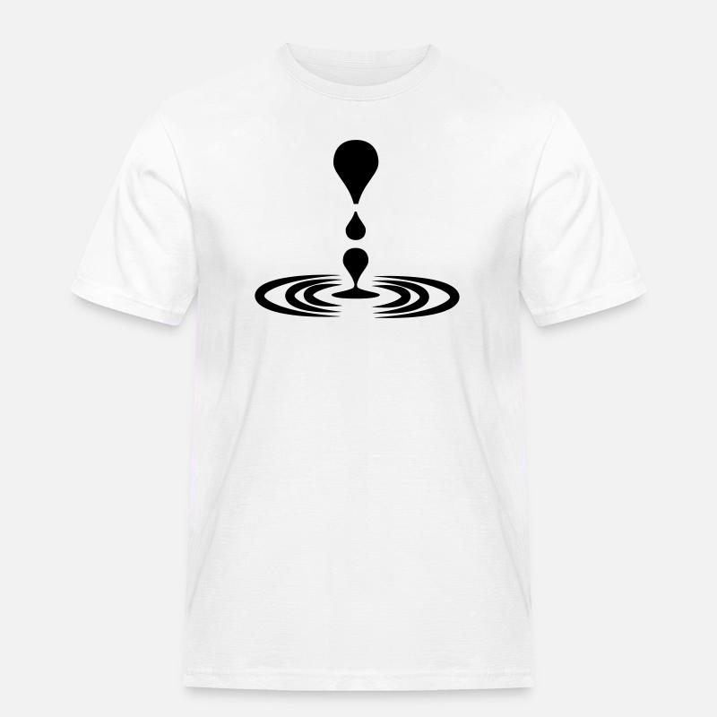 Drop Water Logo Achtsamkeit - Männer Workwear T-Shirt - Weiß