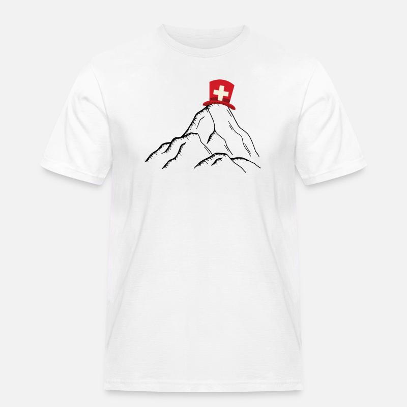 Schweiz - Schweizer Berge - Männer Workwear T-Shirt - Weiß