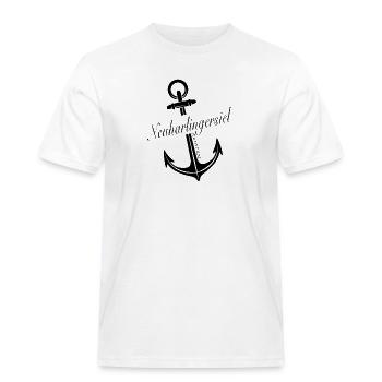 Neuharlingersiel - Männer Workwear T-Shirt - Weiß - Vorne - AI Model Male 185 dark (185cm)