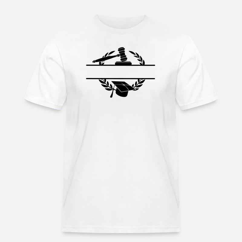 Anwaltsmonogramm mit Hut und Hammer - Männer Workwear T-Shirt - Weiß