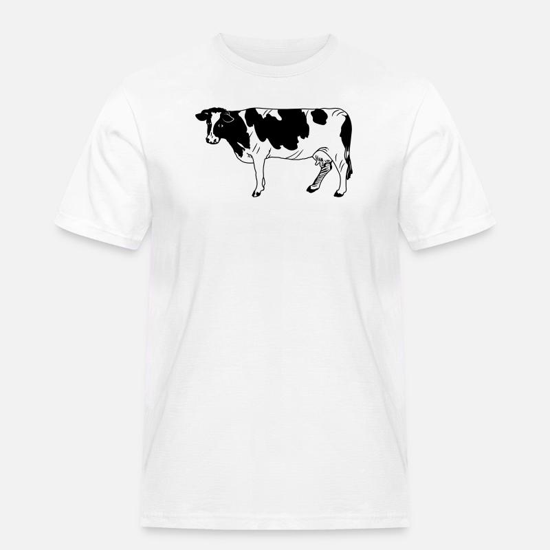 Kuh schwarzpelzig, Milchrasse - Männer Workwear T-Shirt - Weiß