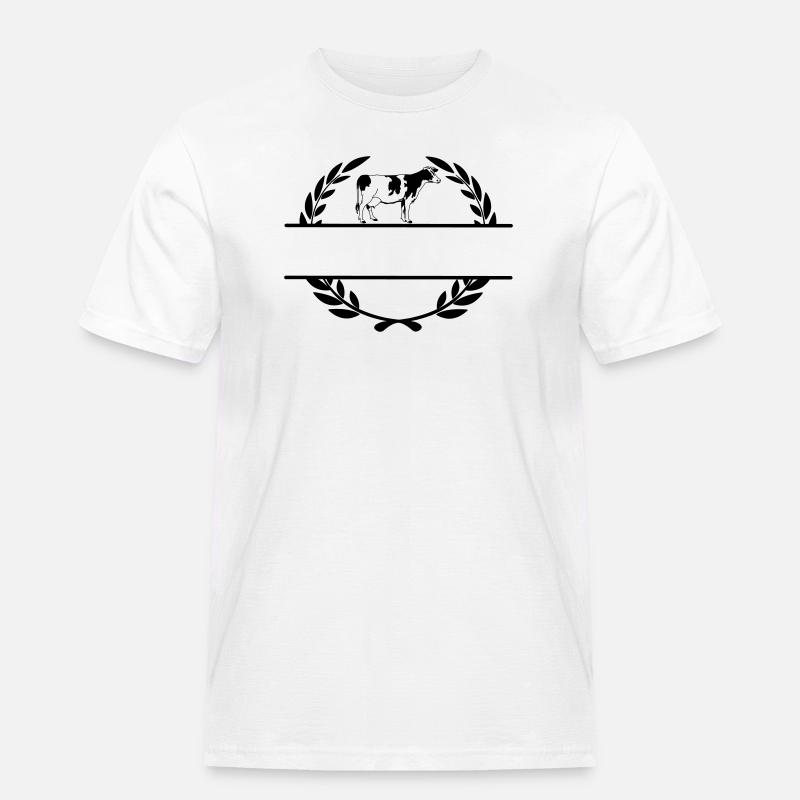 Monogramm der Milchkuh - Männer Workwear T-Shirt - Weiß