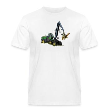 Harvester, Holzerntemaschine - Männer Workwear T-Shirt - Weiß - Vorne - AI Model Male 185 dark (185cm)