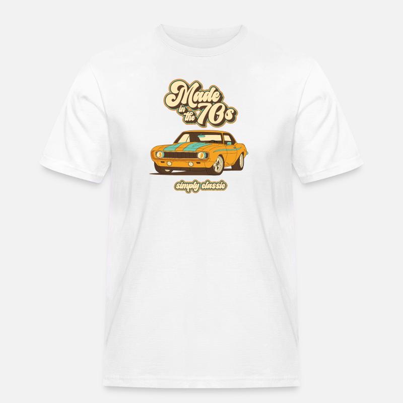70s Design - Männer Workwear T-Shirt - Weiß