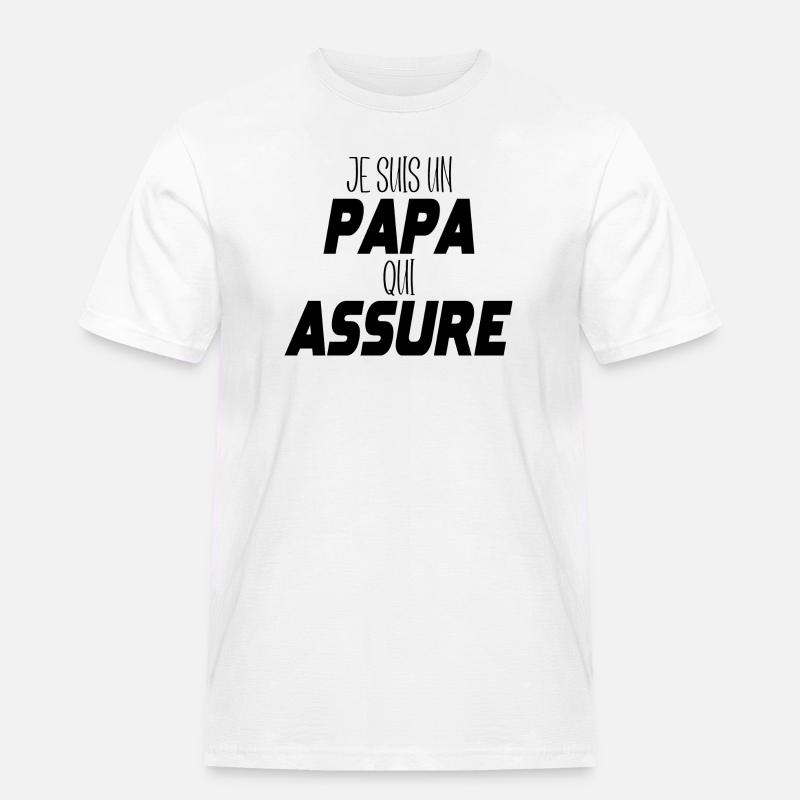 Ich bin ein Vater, der versichert - Männer Workwear T-Shirt - Weiß