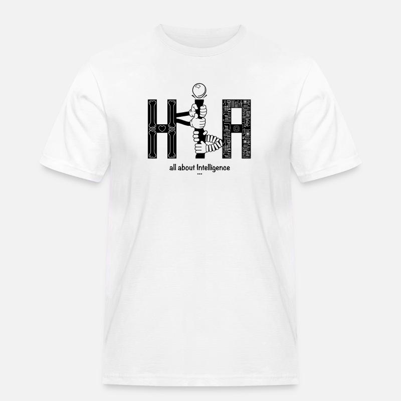Human vs Artificial Intelligence KI - Männer Workwear T-Shirt - Weiß