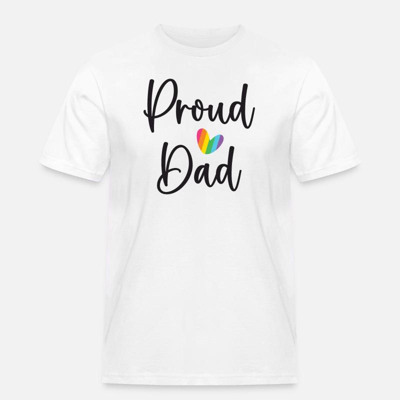 Stolzer Papa - Männer Workwear T-Shirt - Weiß