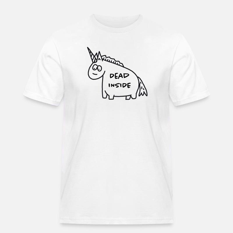 Einhorn - Dead Inside - Männer Workwear T-Shirt - Weiß