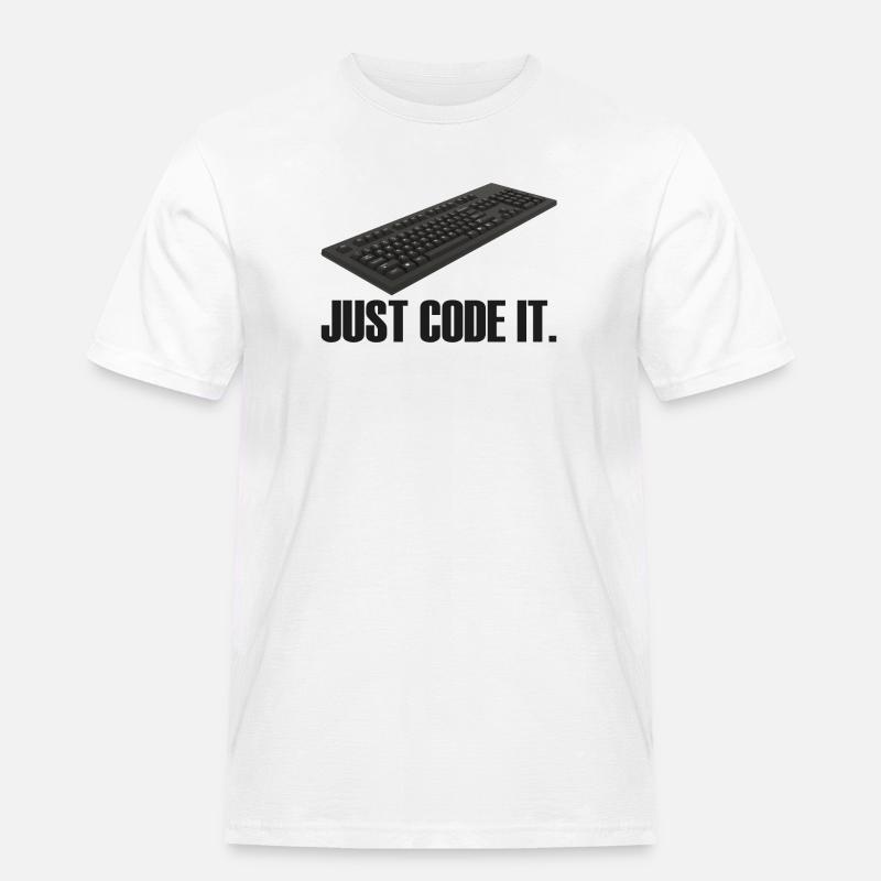 Just Code it - Männer Workwear T-Shirt - Weiß