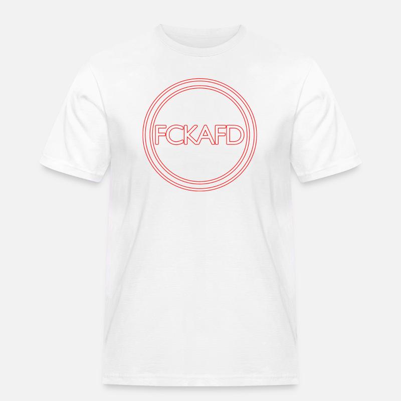 FCK AFD - Männer Workwear T-Shirt - Weiß