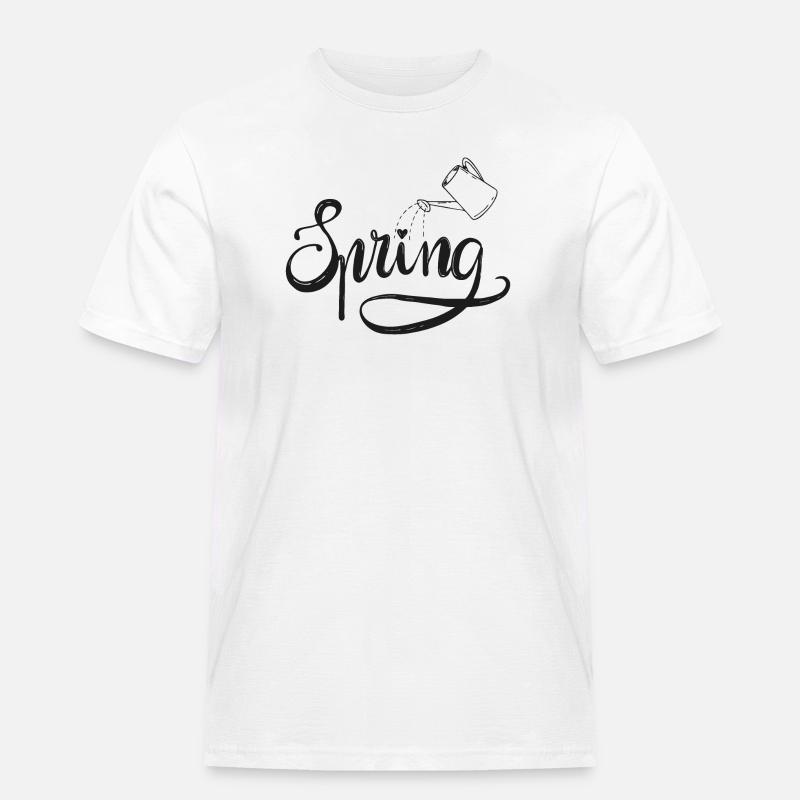 spring frühlingsbeginn garten gießen beet liebe - Männer Workwear T-Shirt - Weiß