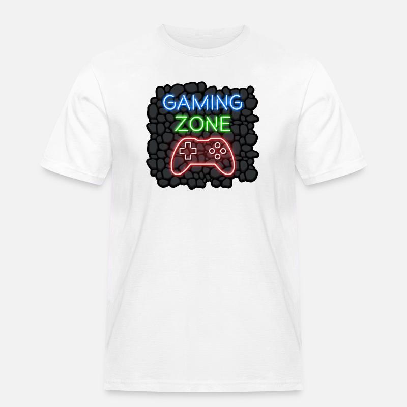 Gaming Zone - Männer Workwear T-Shirt - Weiß