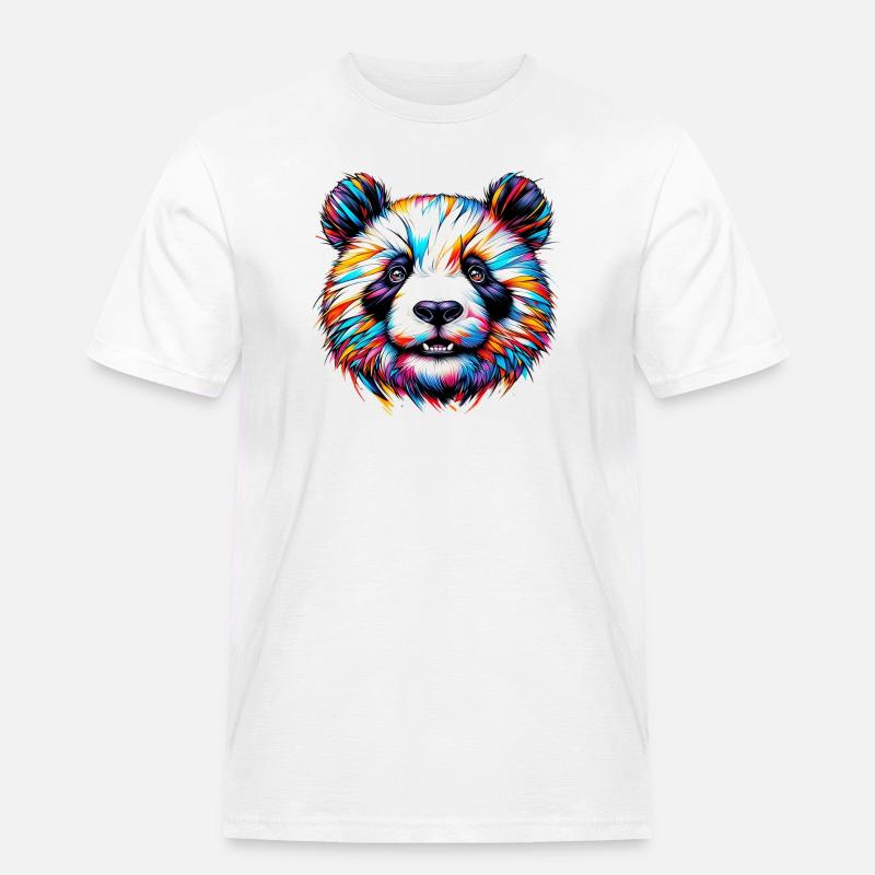 Panda - Männer Workwear T-Shirt - Weiß