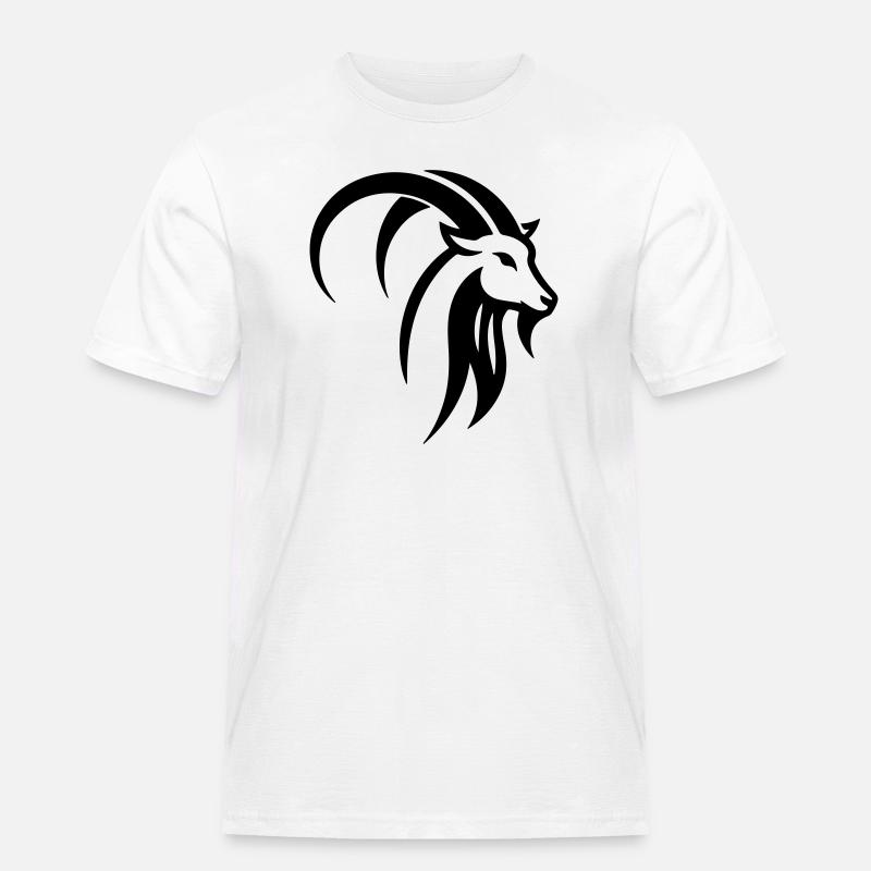 Steinbock - Männer Workwear T-Shirt - Weiß