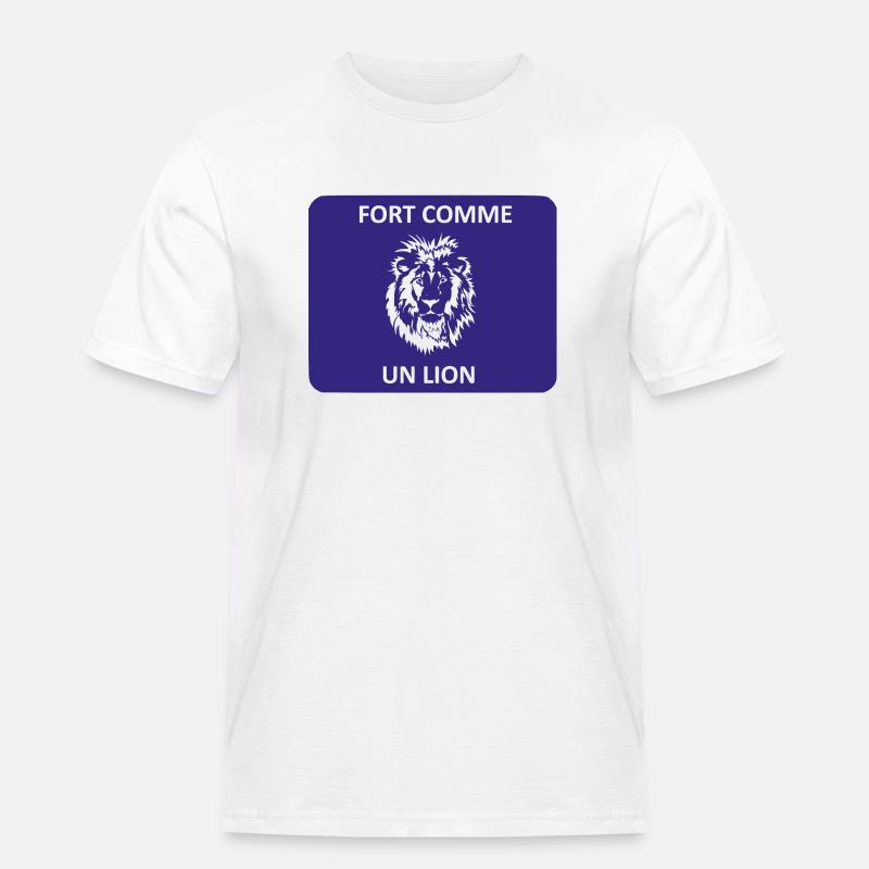 Stark wie ein Löwe - Männer Workwear T-Shirt - Weiß