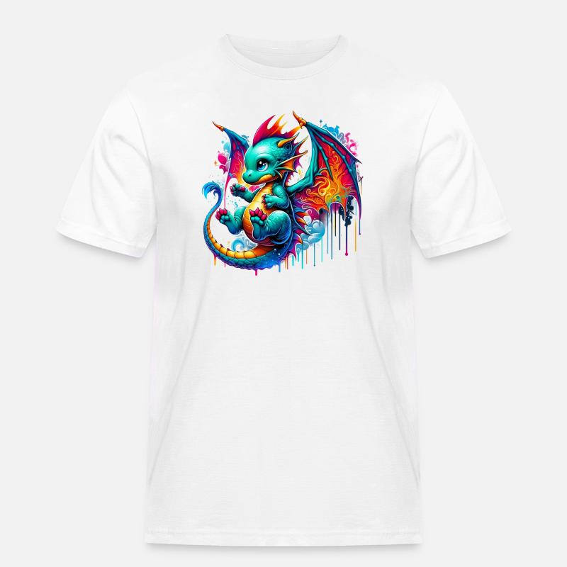 Drache - Männer Workwear T-Shirt - Weiß