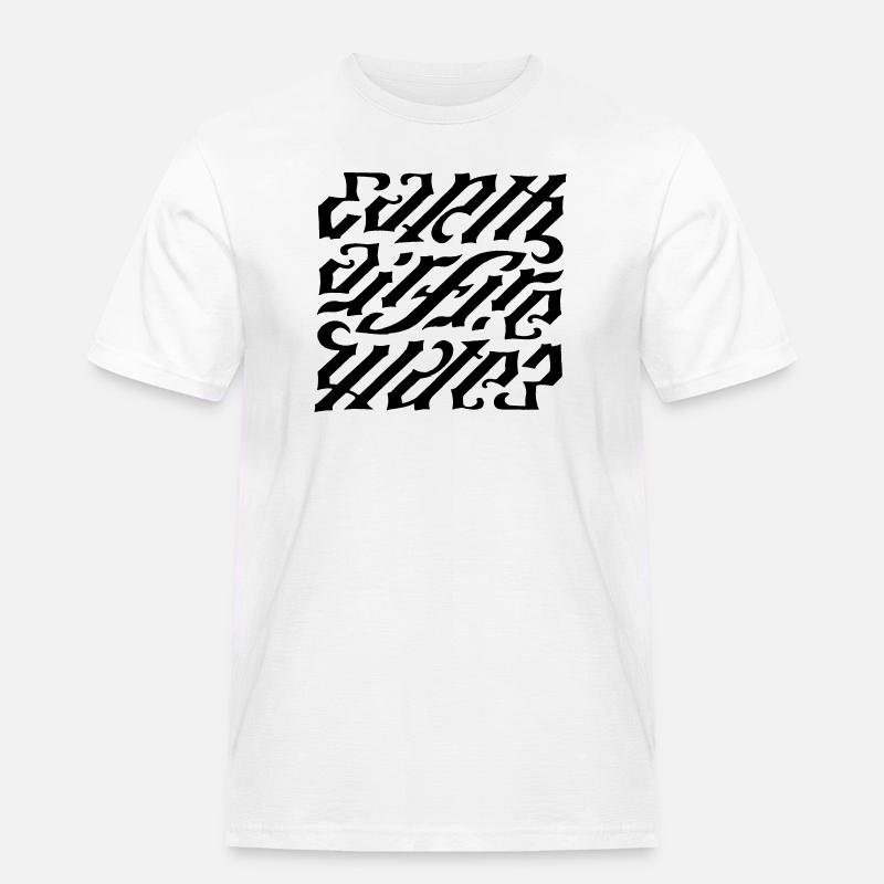 Ambigramm - earth-air-fire - Männer Workwear T-Shirt - Weiß