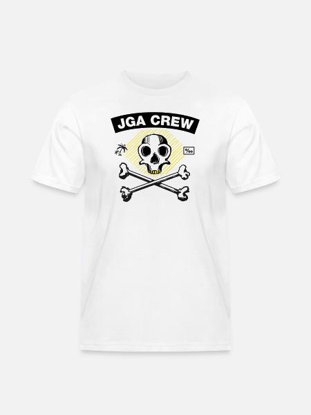 JGA Crew - Skull and Bones - Männer Workwear T-Shirt - Weiß
