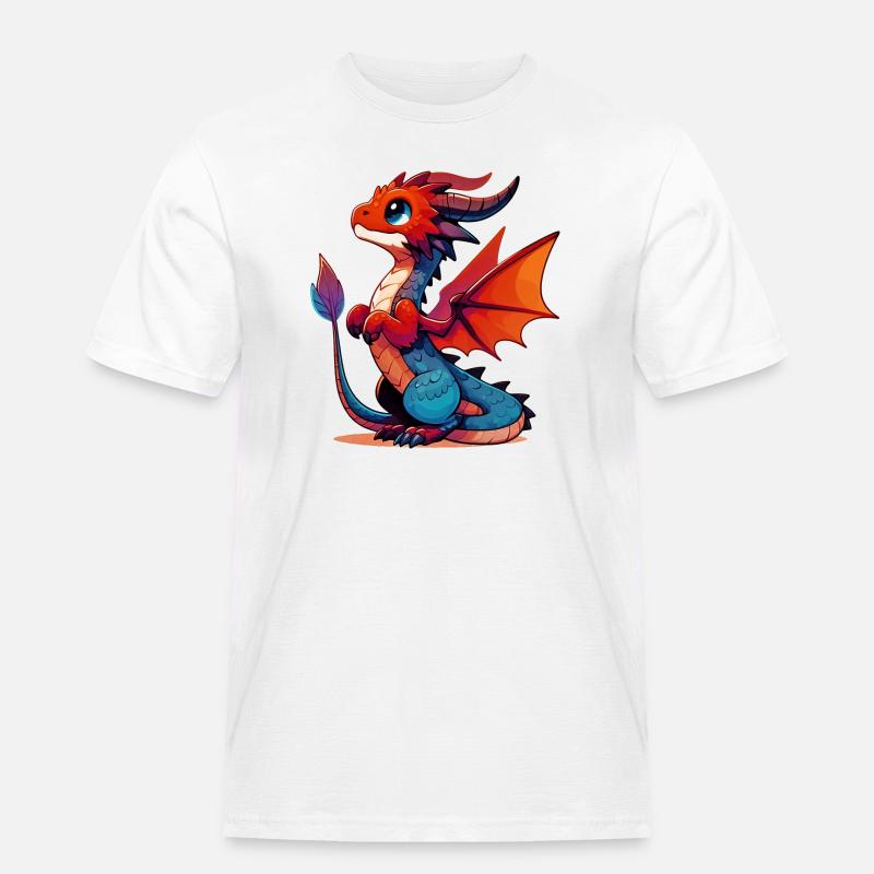 Drache - Männer Workwear T-Shirt - Weiß