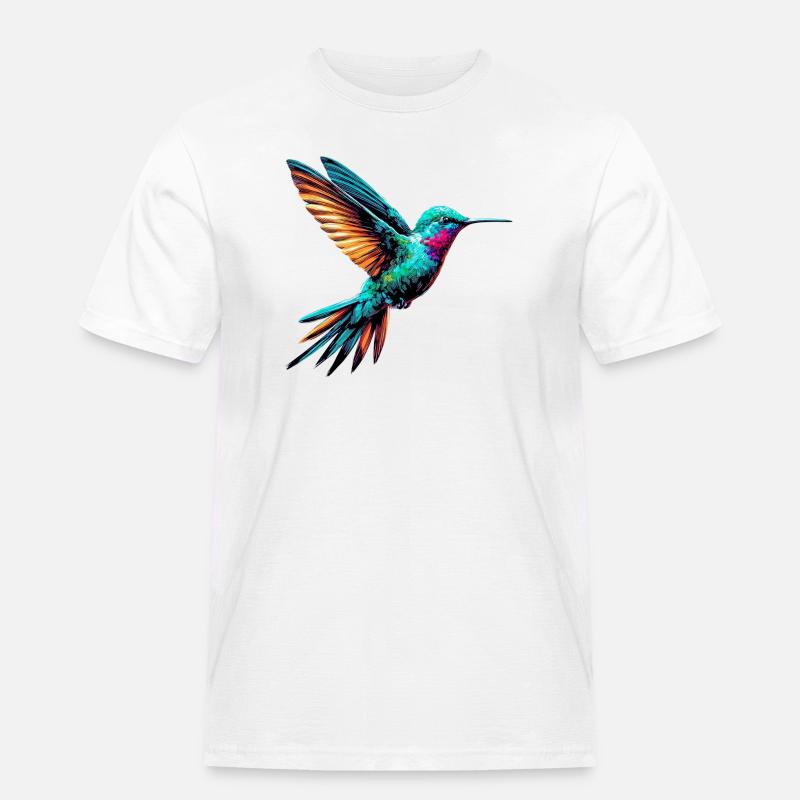 Kolibri - Männer Workwear T-Shirt - Weiß