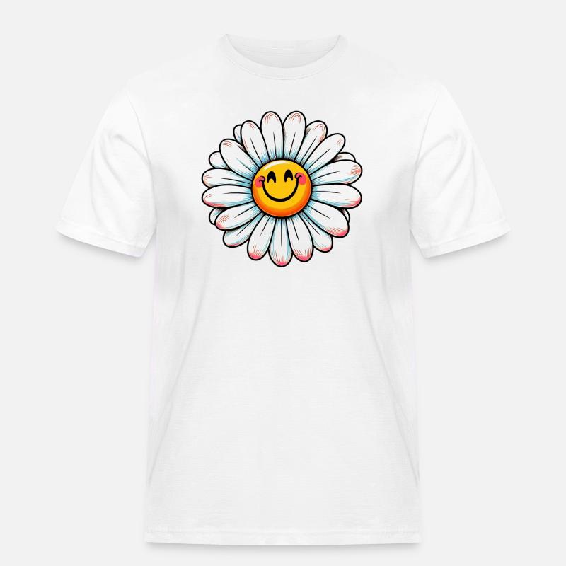 Gänseblümchen - Männer Workwear T-Shirt - Weiß