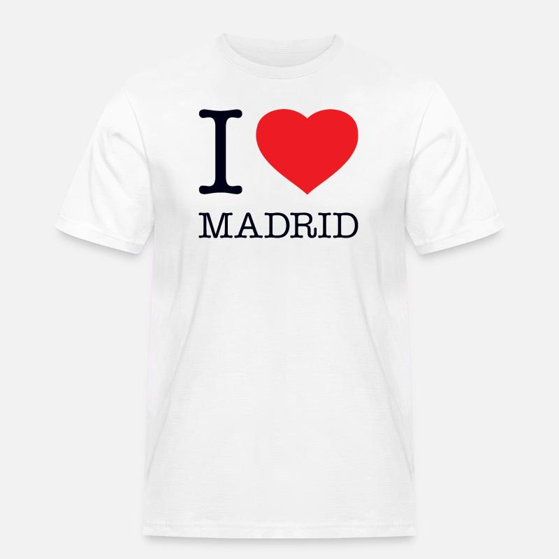 I LOVE MADRID - Männer Workwear T-Shirt - Weiß