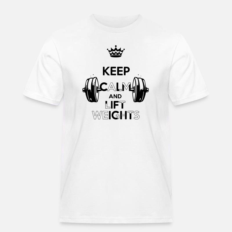 Keep Calm - Männer Workwear T-Shirt - Weiß