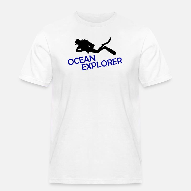 OCEAN EXPLORER - Männer Workwear T-Shirt - Weiß