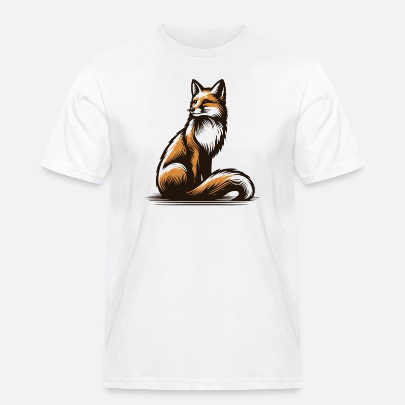 Fox - Männer Workwear T-Shirt - Weiß