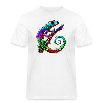Gecko - Männer Workwear T-Shirt - Weiß - Vorne - AI Model Male 185 dark (185cm)