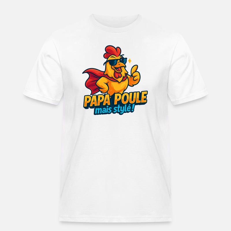 Chicken Style Mode Chic - Männer Workwear T-Shirt - Weiß