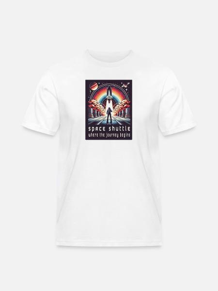 Space Shuttle - Die Reise beginnt - Männer Workwear T-Shirt - Weiß