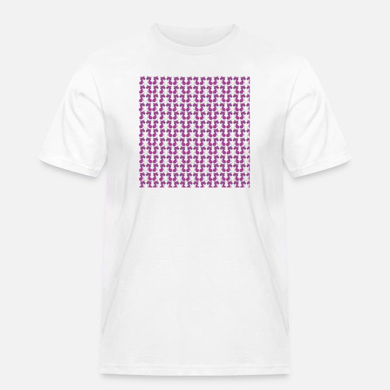 katzenmuster, langhaar katze sitzend, Samtpfote - Männer Workwear T-Shirt - Weiß