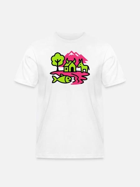 Naïve Pop Art Landscape - Men's Workwear T-Shirt - white