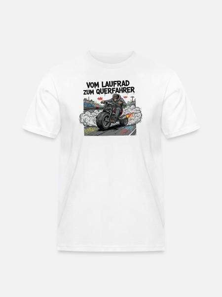 Vom Laufrad zum Querfahrer - Männer Workwear T-Shirt - Weiß