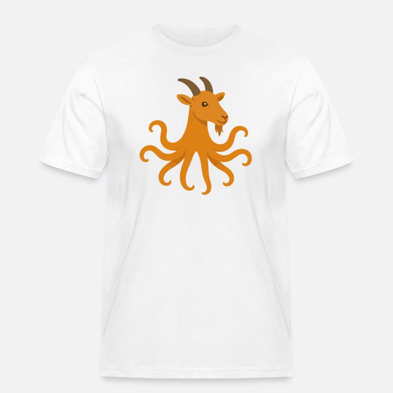 Der Oktopus oder Ziegen-Oktopus - Männer Workwear T-Shirt - Weiß