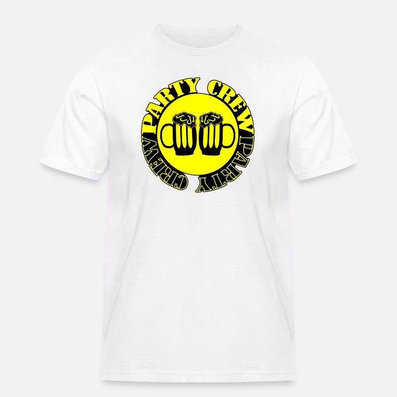 Party Crew Bier - Männer Workwear T-Shirt - Weiß