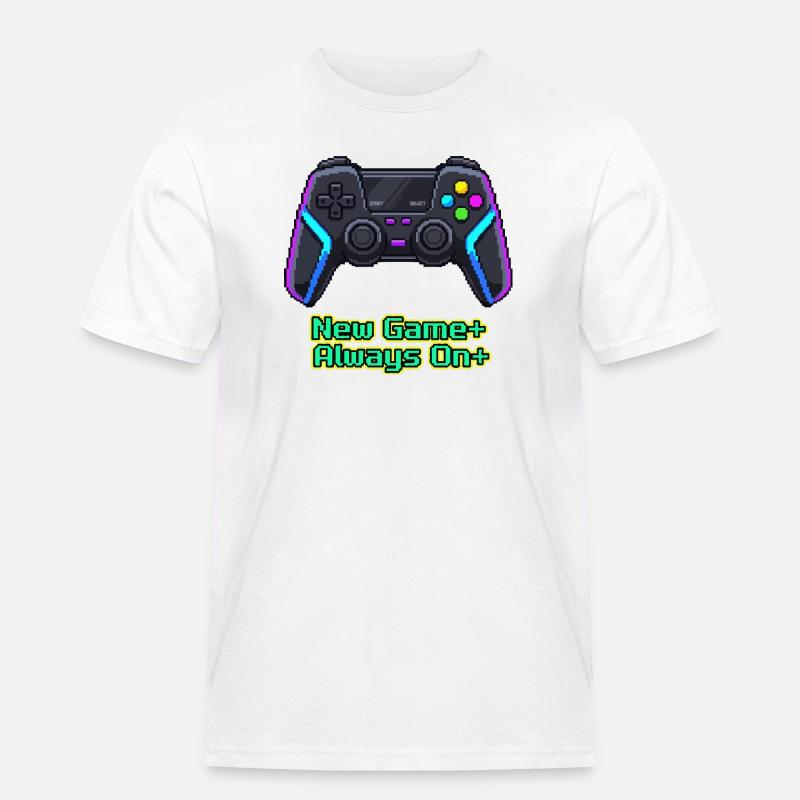 Neon Pixel Controller Neues Spiel Plus - Männer Workwear T-Shirt - Weiß