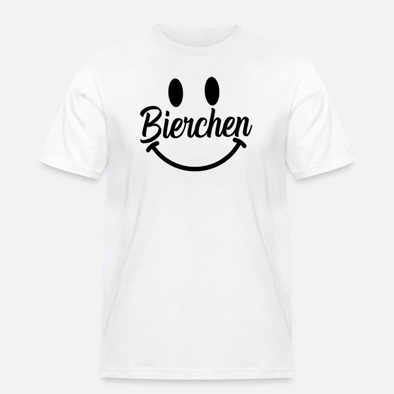 Smile Bierchen - Männer Workwear T-Shirt - Weiß