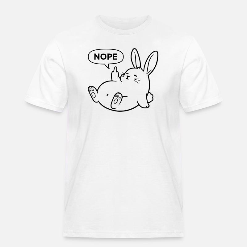 Nope Kaninchen | Freches Hasen Statement - Männer Workwear T-Shirt - Weiß