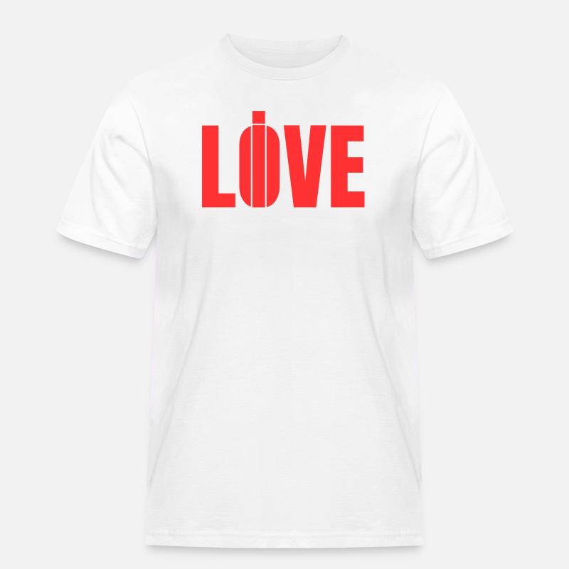 Leben oder lieben - Männer Workwear T-Shirt - Weiß