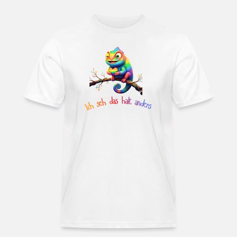 Ich seh das halt anders!  - Männer Workwear T-Shirt - Weiß
