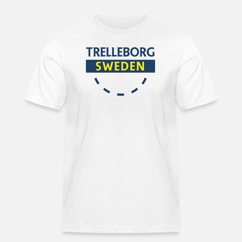 Trelleborg Schweden Logo Bogen - Männer Workwear T-Shirt - Weiß