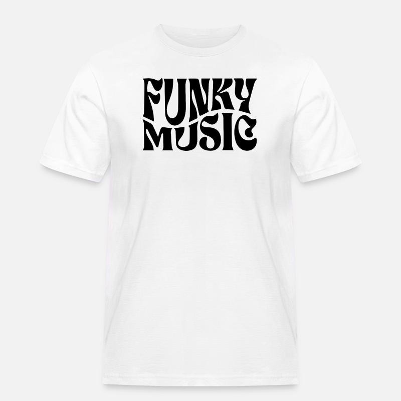 Funky music typographic design - Men's Workwear T-Shirt - white